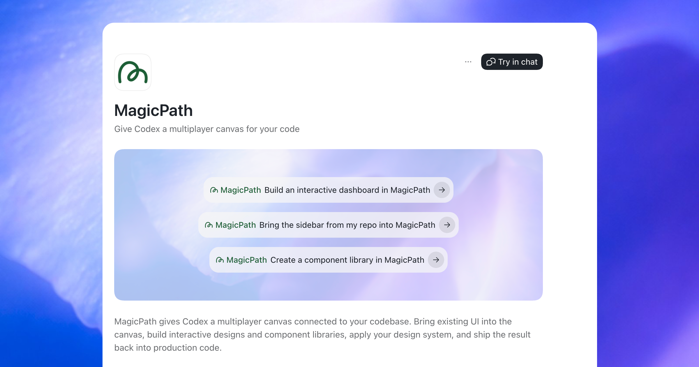 MagicPath is now available as an official Codex plugin | MagicPath